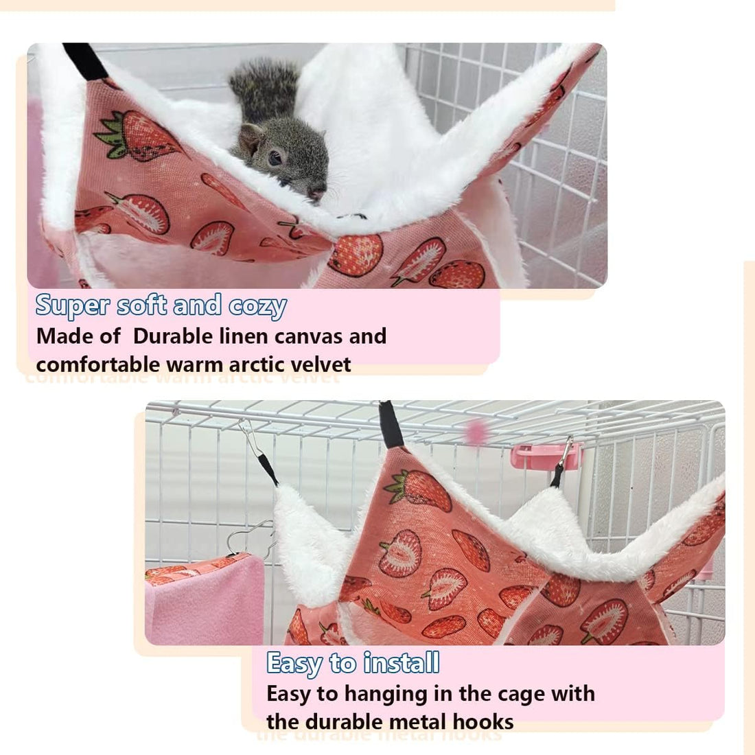 LEFTSTARER Rat Ferret Hammock Toy and Cage Accessories for Guinea Pig