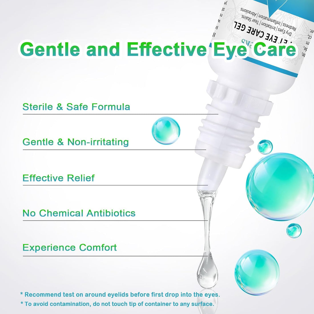 Pet Eye Care Gel Drop for Dogs, Cats, 1% Hyaluronan Eye Drops
