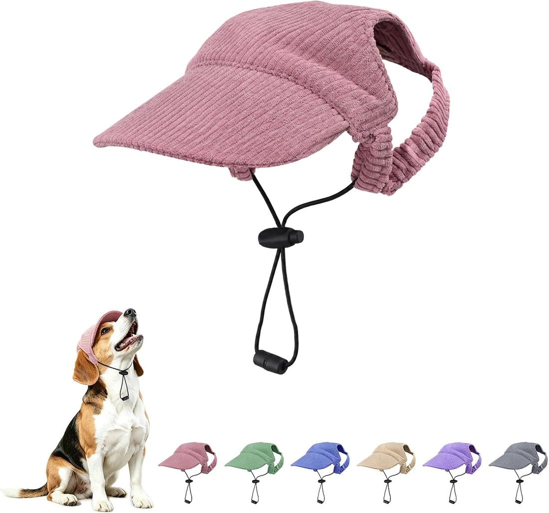 Dog Sun Hat with Ear Openings, Dog Baseball Cap with Anti-Slip Strap