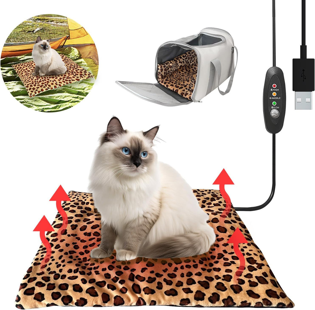 USB Heating Warmer Pad Bed for Cat, Small Dog and Pet, 15"X19"