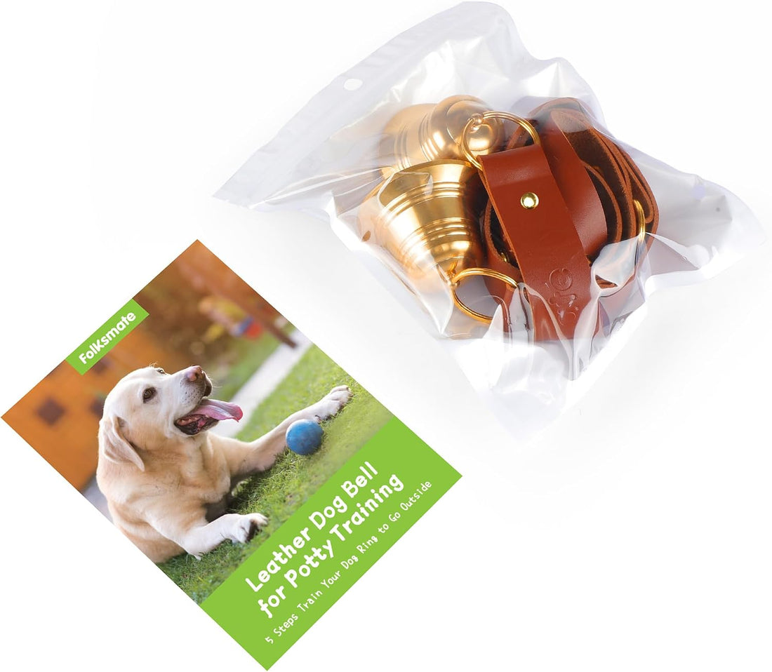 FOLKSMATE Leather Dog Door Bells for Potty Training