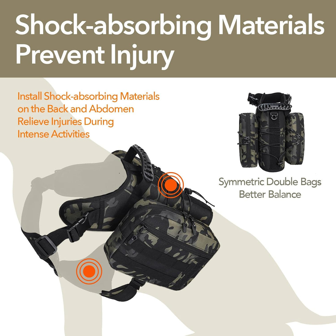 Jumahe Dog Hiking Backpack for Large Dogs