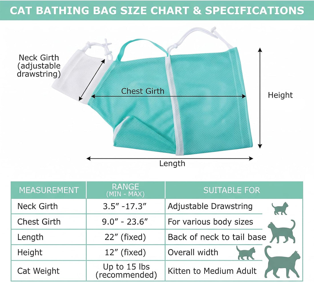 Pink Cat Bathing Bag, Breathable Mesh Anti Bite Anti Scratch Cat