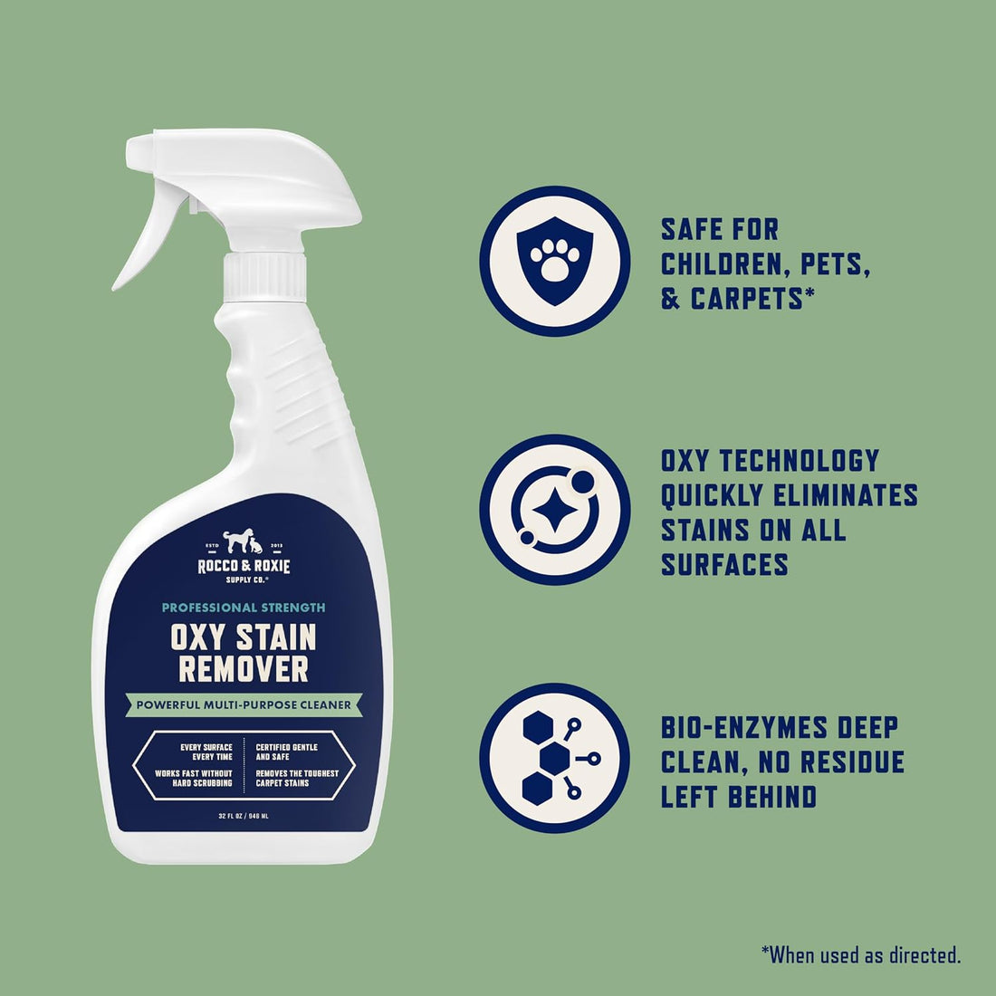 Rocco & Roxie Pet Extreme Stain & Odor Eliminator & Oxy Stain Remover