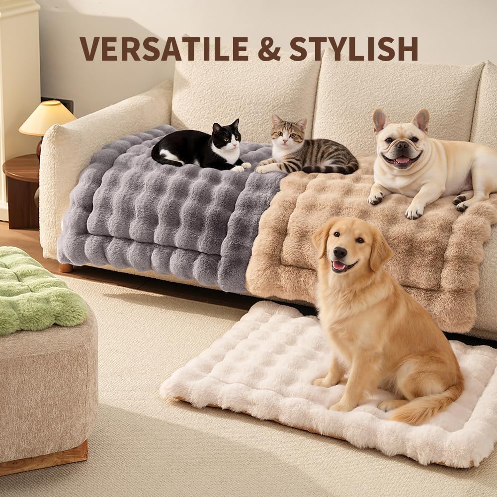 SOMAHE Cat Bed Mat, Soft Plush Faux Fur Kneading Pet Bed