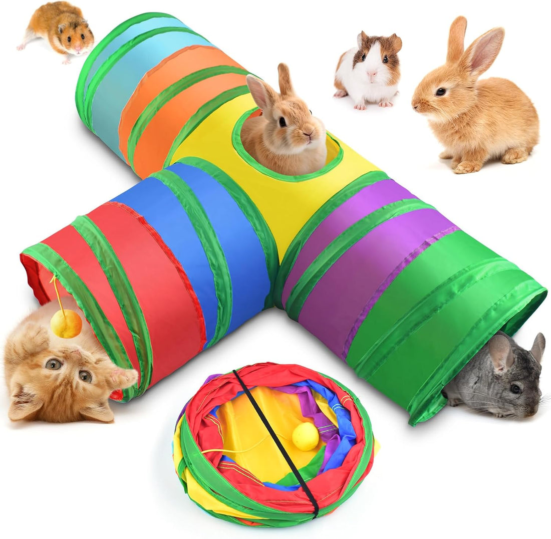 Bissap Rabbit Tunnel, 9.8'' Collapsible Bunny Tunnel and Tube 3 Ways