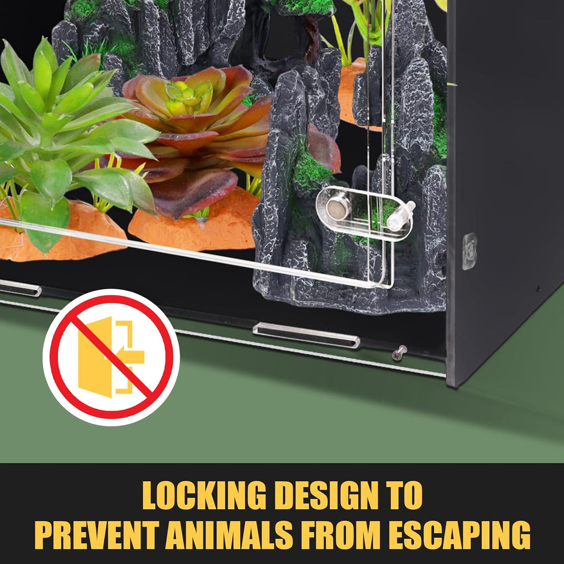 12x12x18 PVC Reptile Enclosure, Front Opening Tank for Reptiles