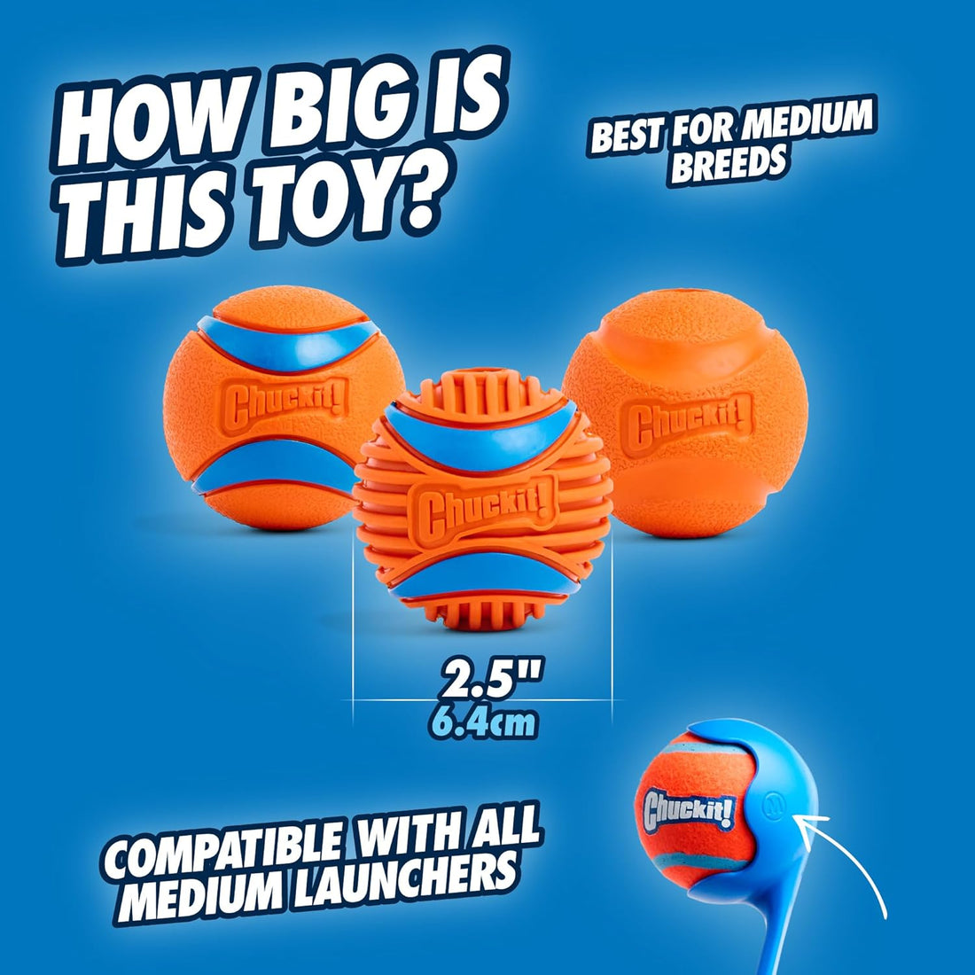 Chuckit! Ultra and Rugged Dog Balls, High-Bounce Fetch, Medium