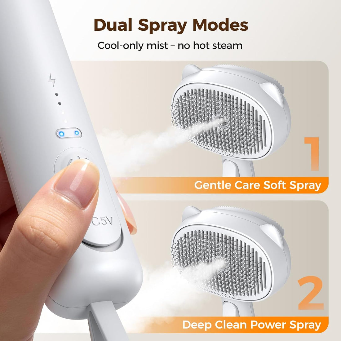 Self Cleaning Shedding Steam Cat Brush