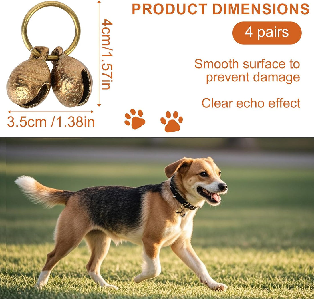 Extra Loud Copper Dog Bells, Collar Brass Pet Bells Vintage Copper