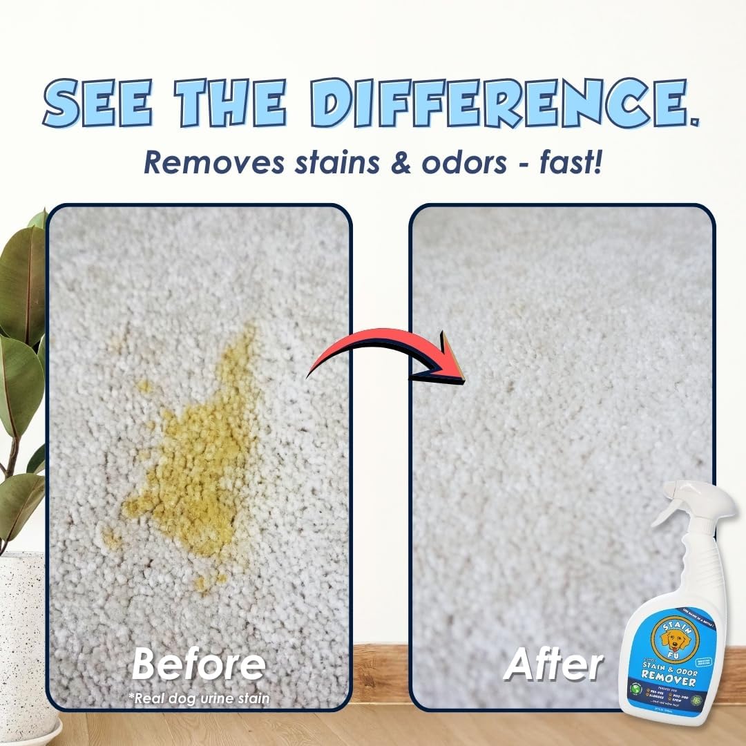 Pet Stain & Odor Remover – Carpet Cleaner Spray for Dog & Cat Urine