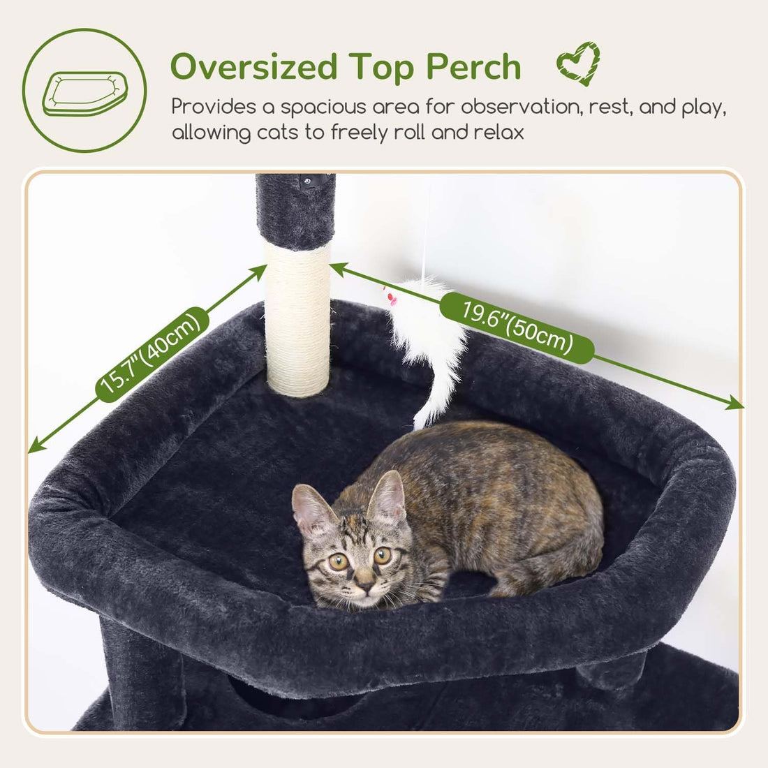 Globlazer Cat Tree for Large Adult Cats, Heavy Duty Indoor Cat Tower