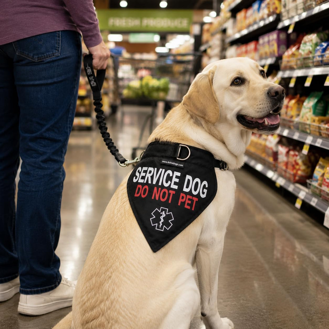 ActiveDogs Service Dog Bandana Collar, Do Not Pet, Reflective Nylon