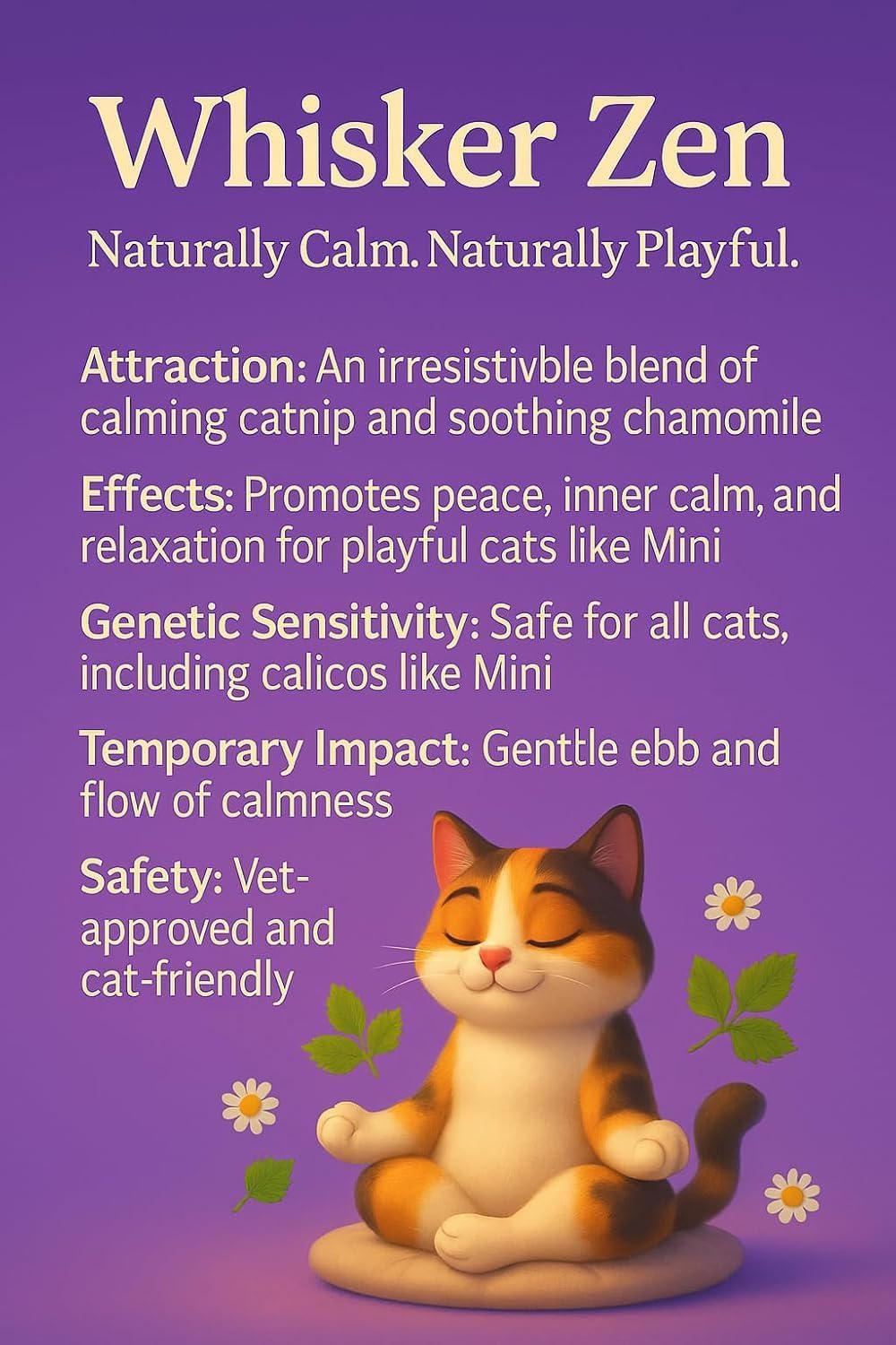 DesertUSA Whisker Zen Natural Catnip and Chamomile Blend for Cats