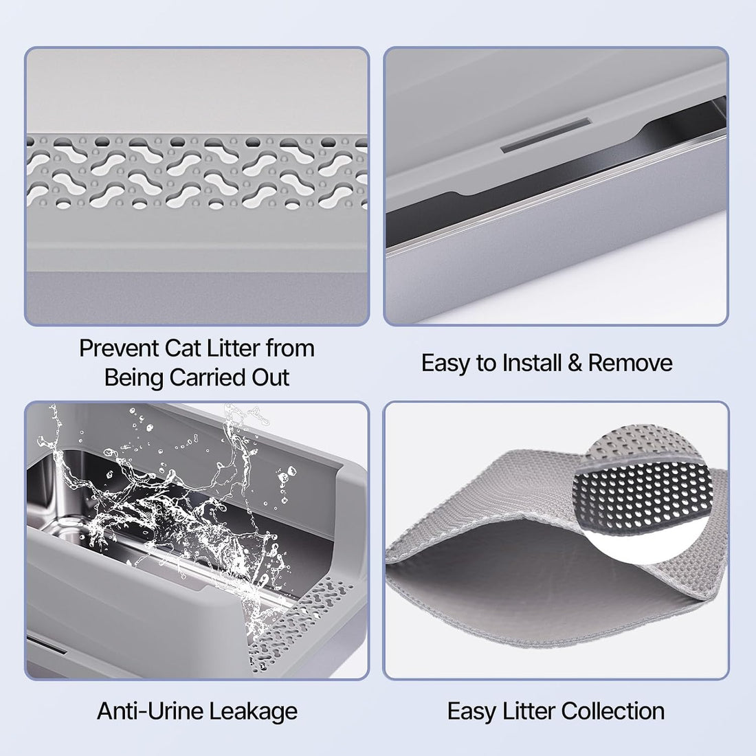 Henkelion Stainless Steel Cat Litter Box with Lid