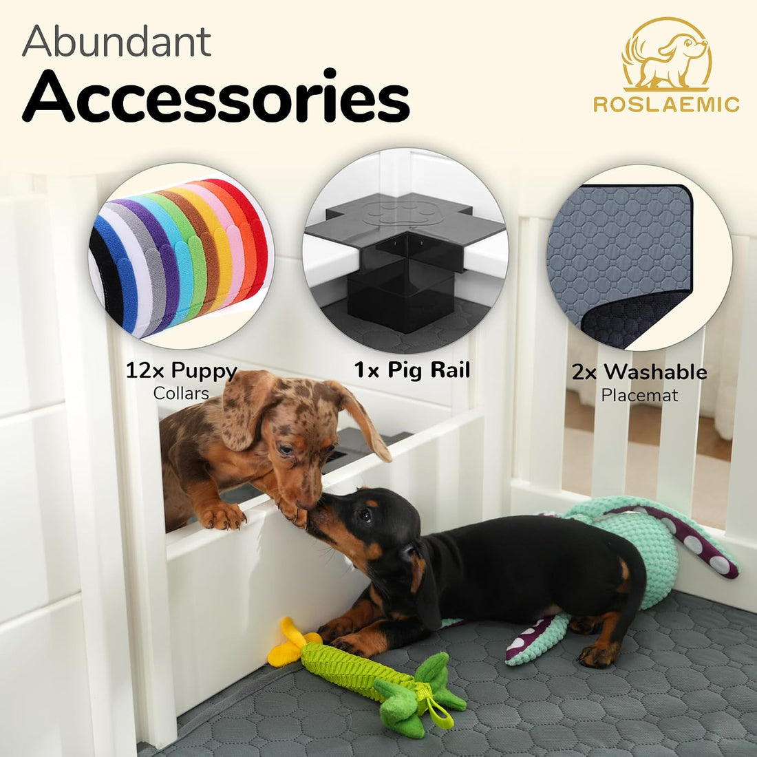 2 Room 96" x 48" Whelping Box for Dogs and Puppies with Rails