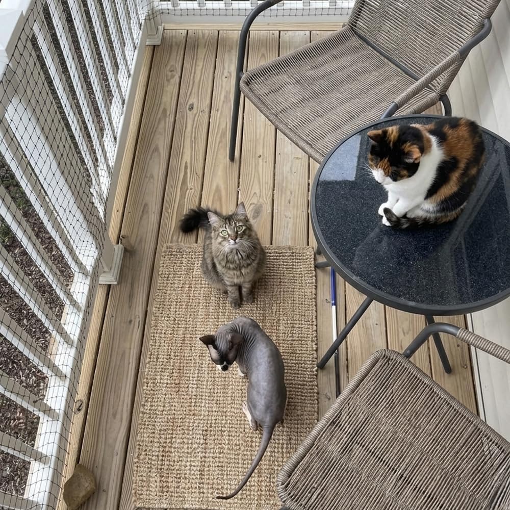 Cat Balcony Netting 10x20ft, 1/2” Mesh Anti-Fall Pet Safety Barrier