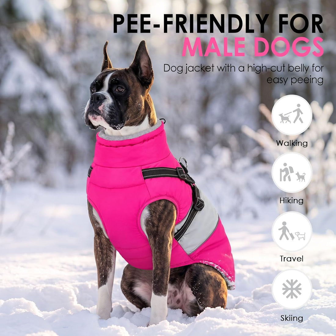 AOFITEE Dog Coat Large Dog Winter Coat Waterproof Dogs Jacket