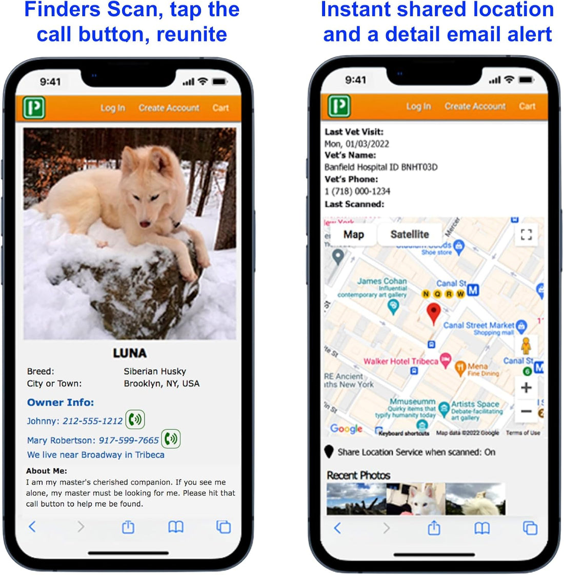 Pet Dwelling Easy Scan QR Code Pet ID Tag for Dogs & Cats