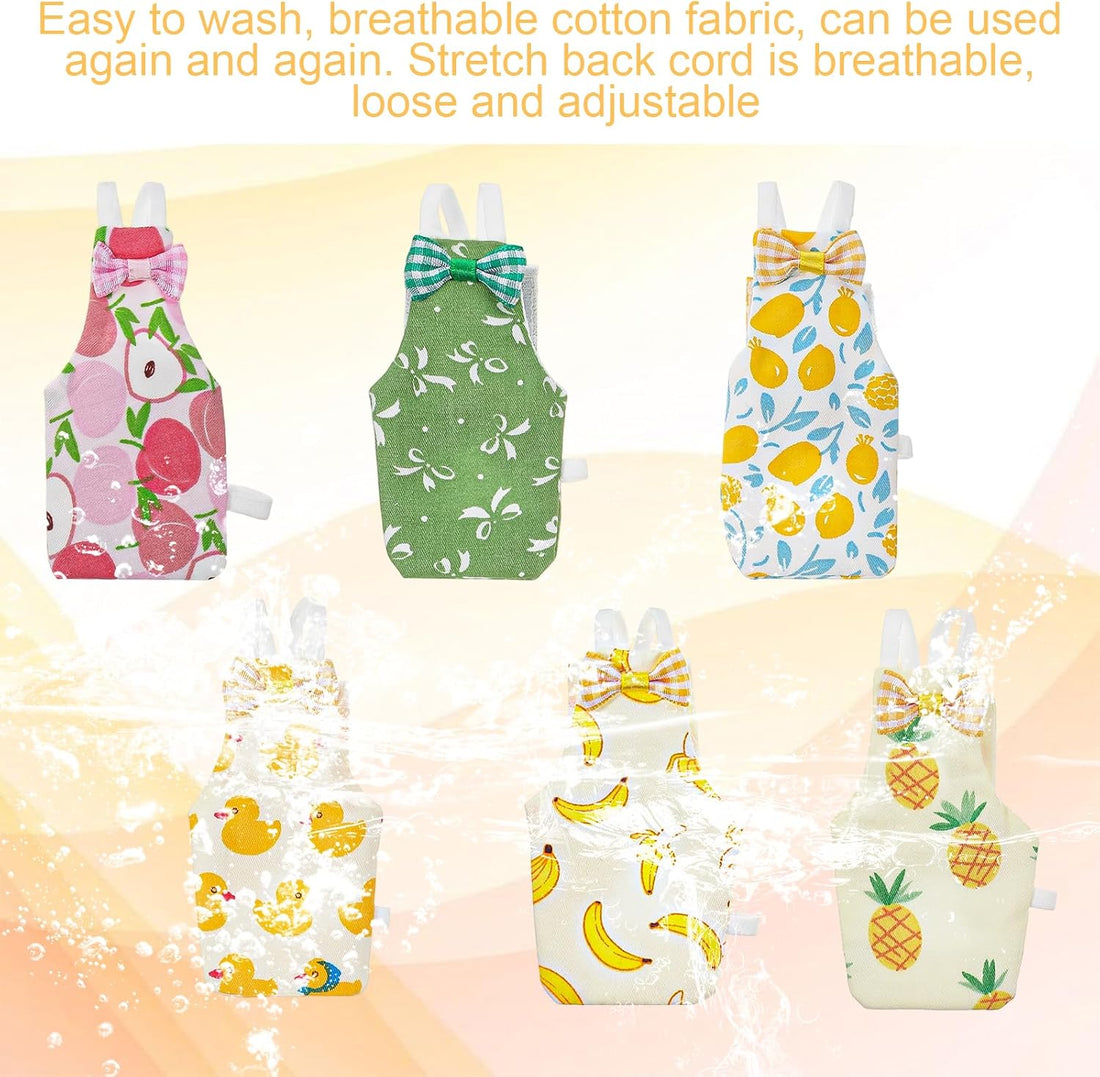 6Pcs Bird Diaper - Reusable Parrot Diapers with Waterproof Inner
