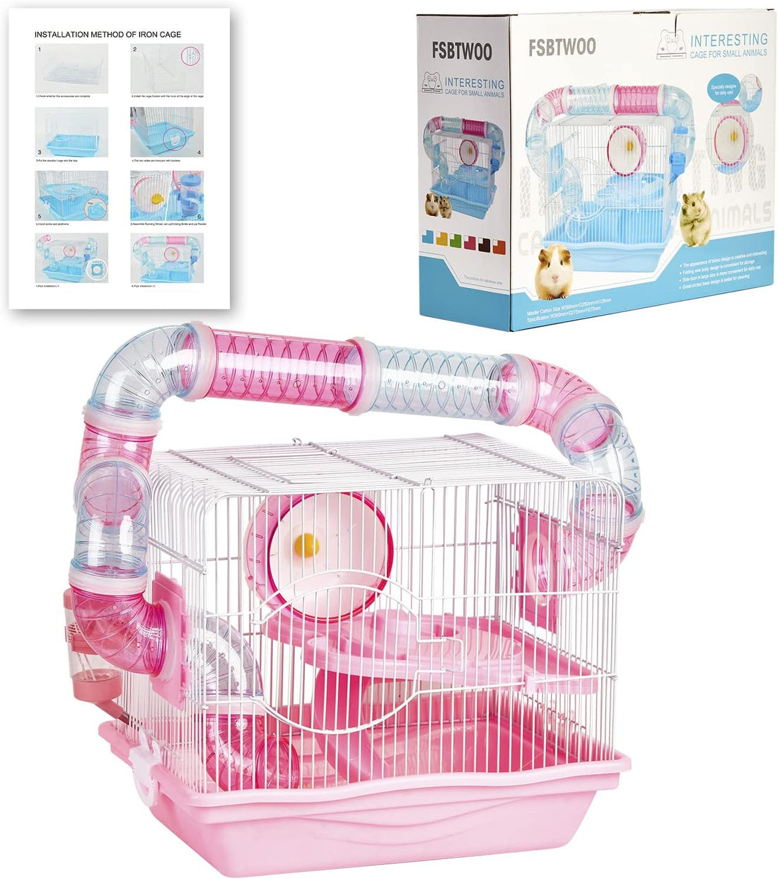 Hamster Cages, A Wire Rat Cage with a Large Space for Dwarf Hamsters