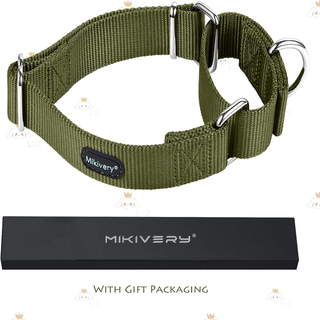 Mikivery Martingale Dog Collar Nylon Adjustable and Safety Training