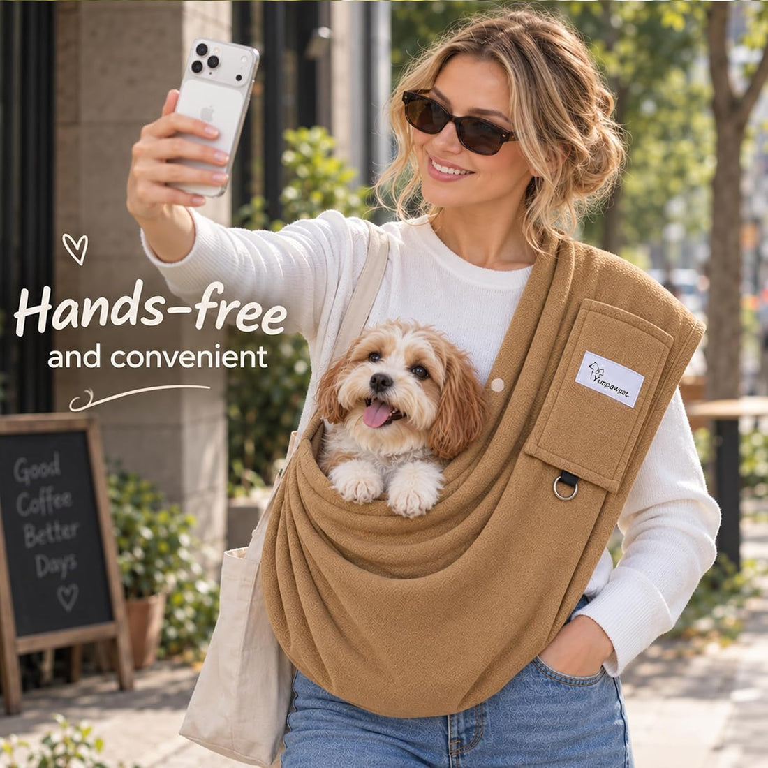 Cat Sling Carrier & Pet Sling for Small Dogs & Cats 3-14 lbs