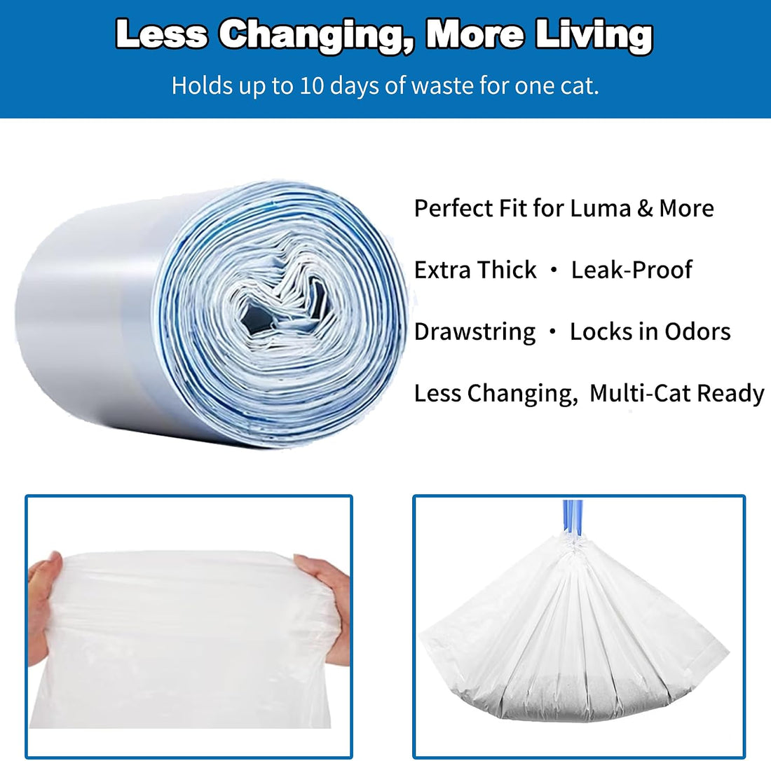 40 Count Cat Litter Box Bags|27.2" x 13"for Automatic Cat Litter Box