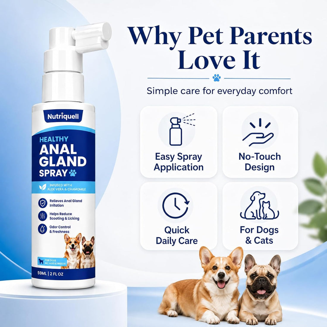 Anal Gland Spray for Dogs & Cats, Helps Relieve Anal Gland Irritation