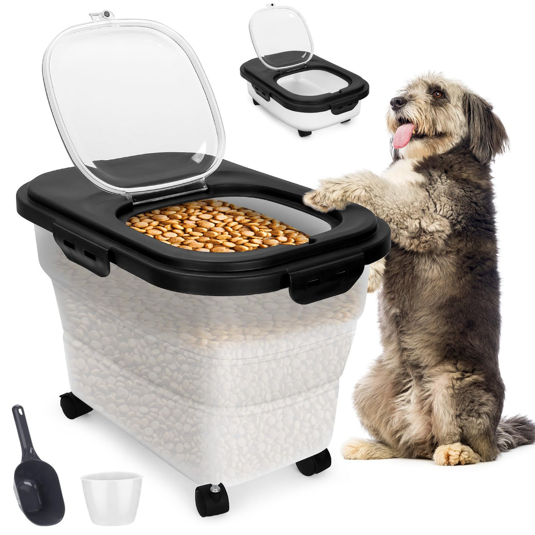 YECERCAN Dog Food Container, Collapsible Pet Food Storage Container