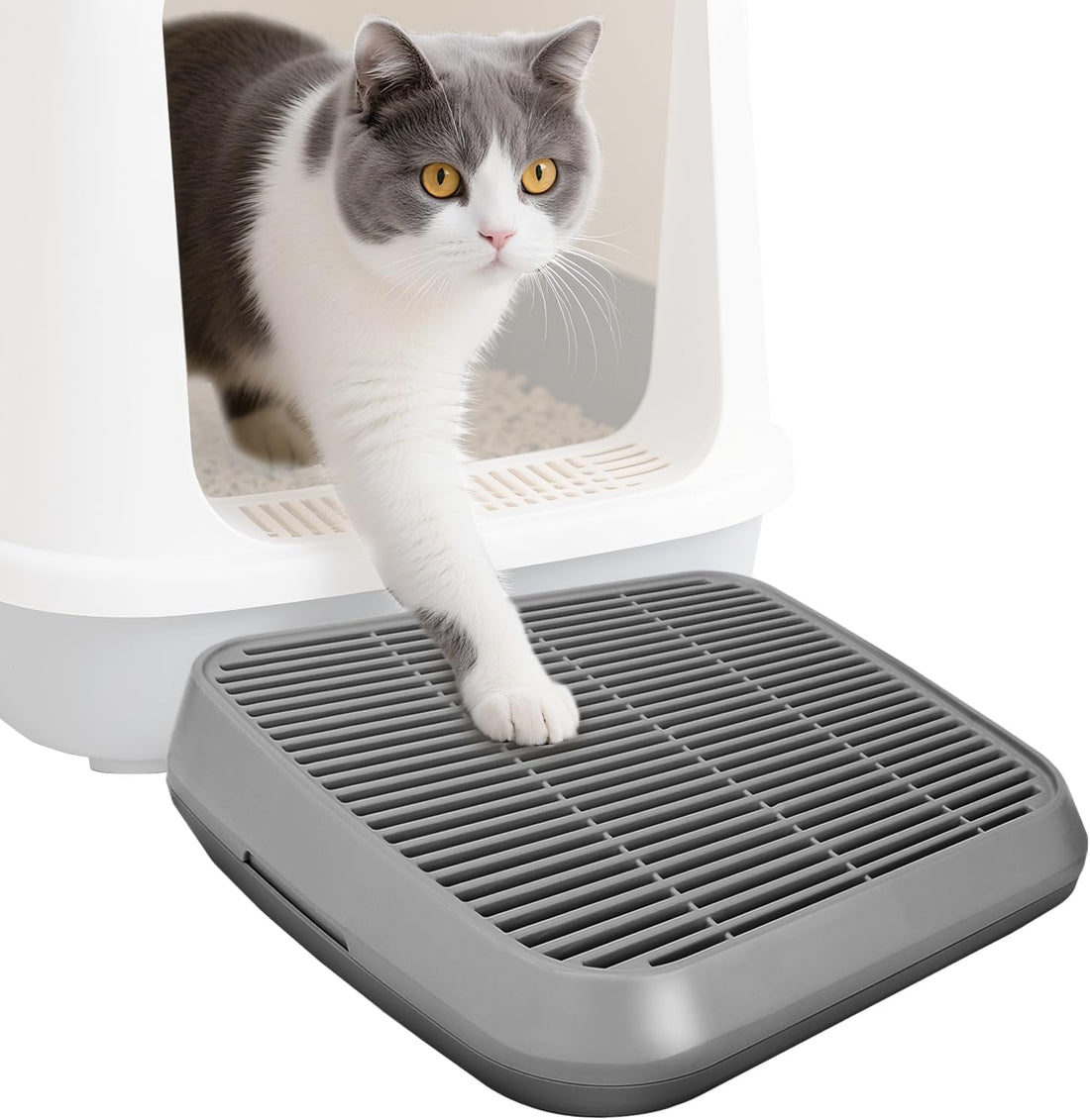Cat Ramp for Litter Box, Anti-Tracking Cat Litter Trapper