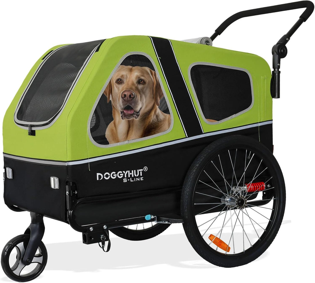 DOGGYHUT® S-Line XL Pet Bike Trailer & Stroller for Large Dogs Up