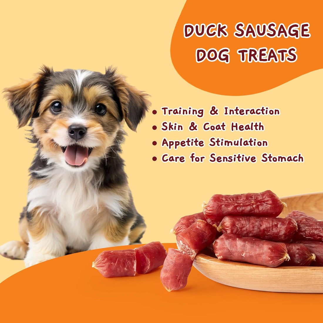 Jungle Calling Soft Duck Sausage Dog Treats