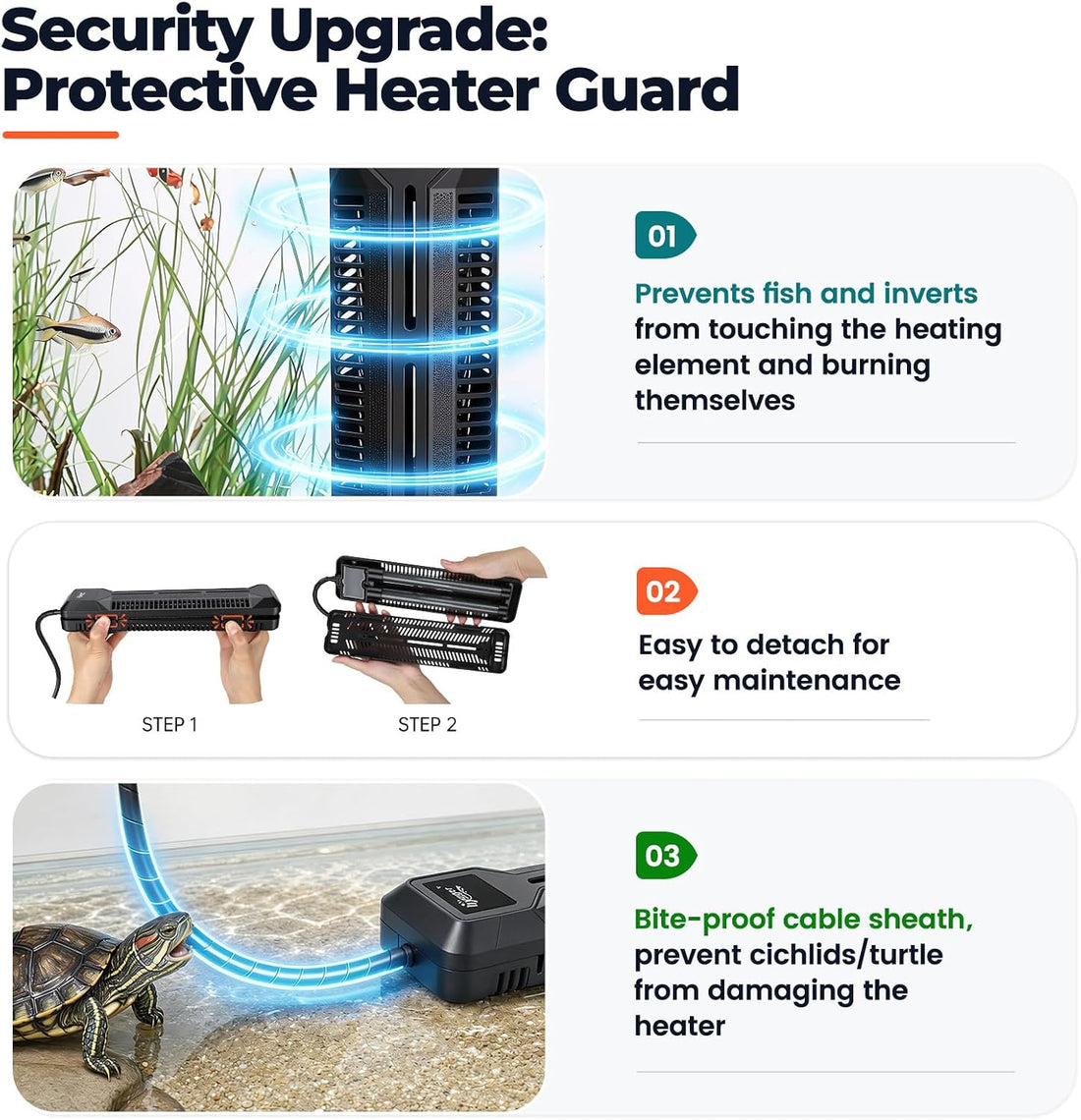 hygger 500W Submersible Aquarium Heater for Saltwater & Freshwater