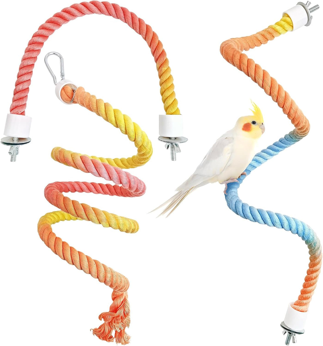 BNOSDM Bird Rope Perch 3 PCS Parakeet Climbing Toys Bendable Swing