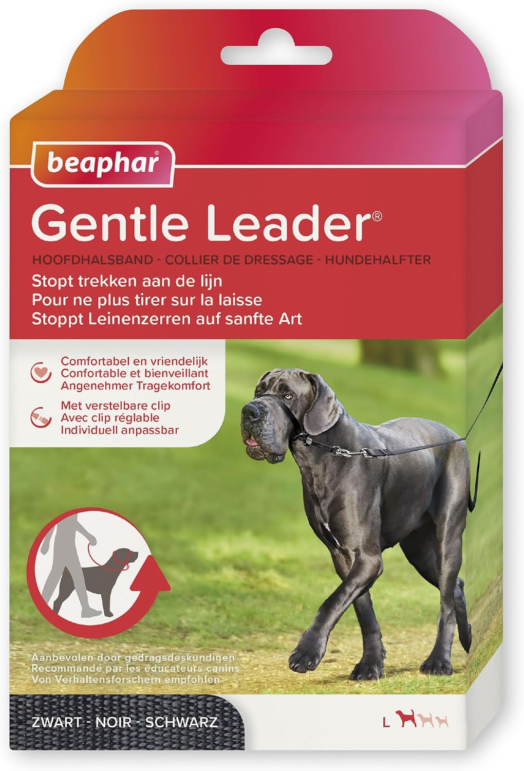 Beaphar Gentle Leader L Black 1 Piece - Dog Head Collar - Fabric