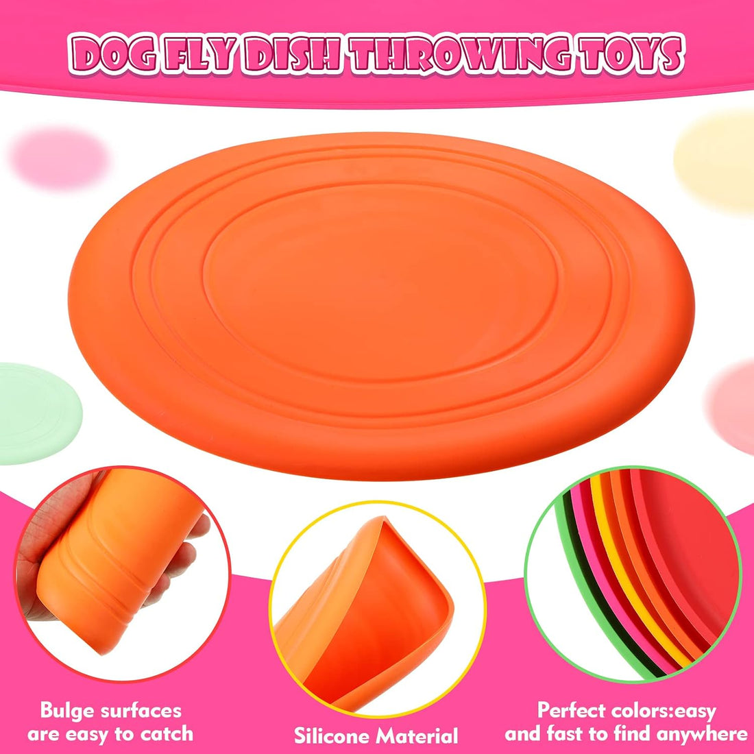 Chivao 15 Pack Dog Flying Disc, Soft Silicone Puppy Flyer Toy