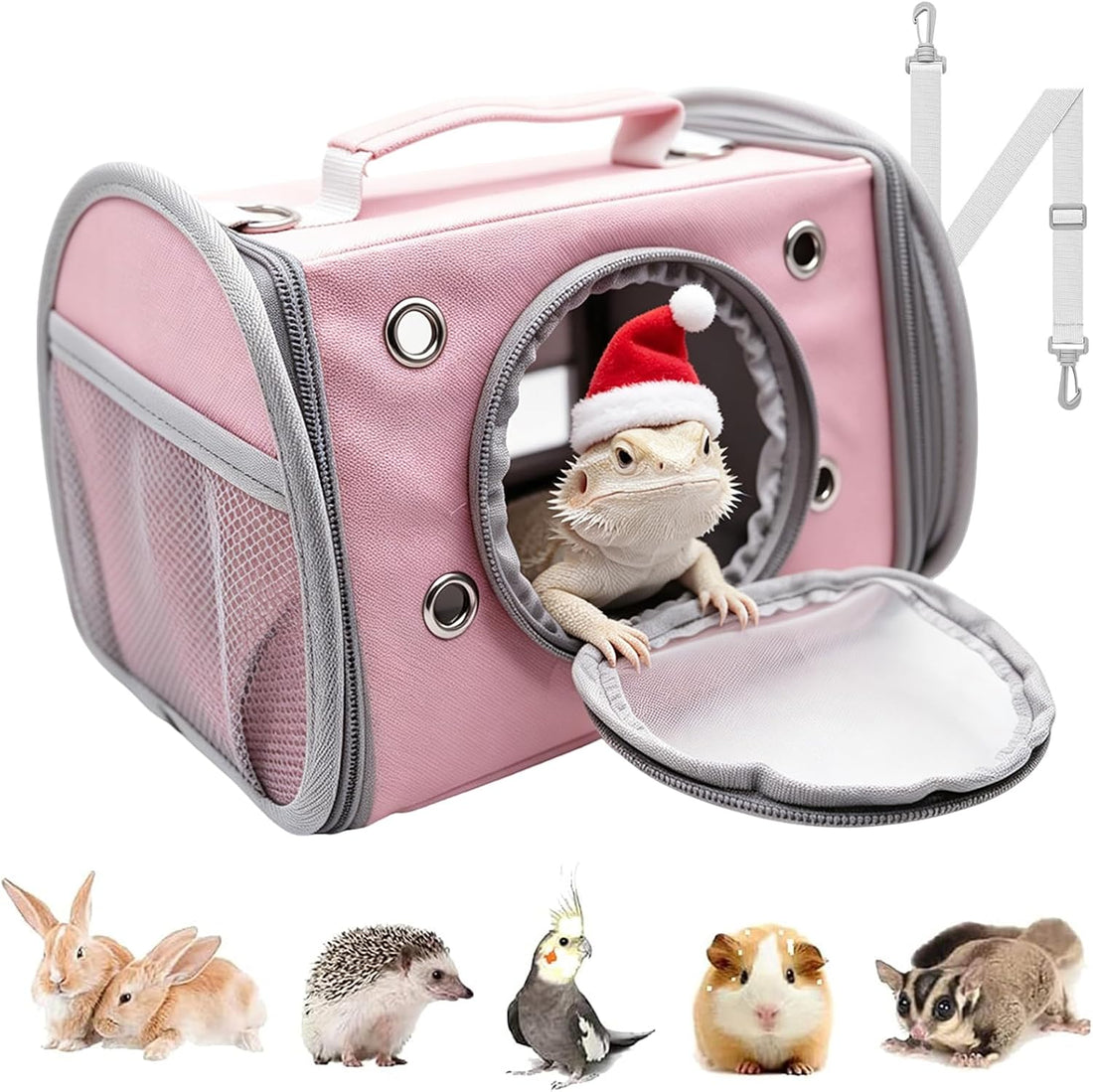 Small Animal Carrier Bag, Breathable Reptile Travel Carrier Transport
