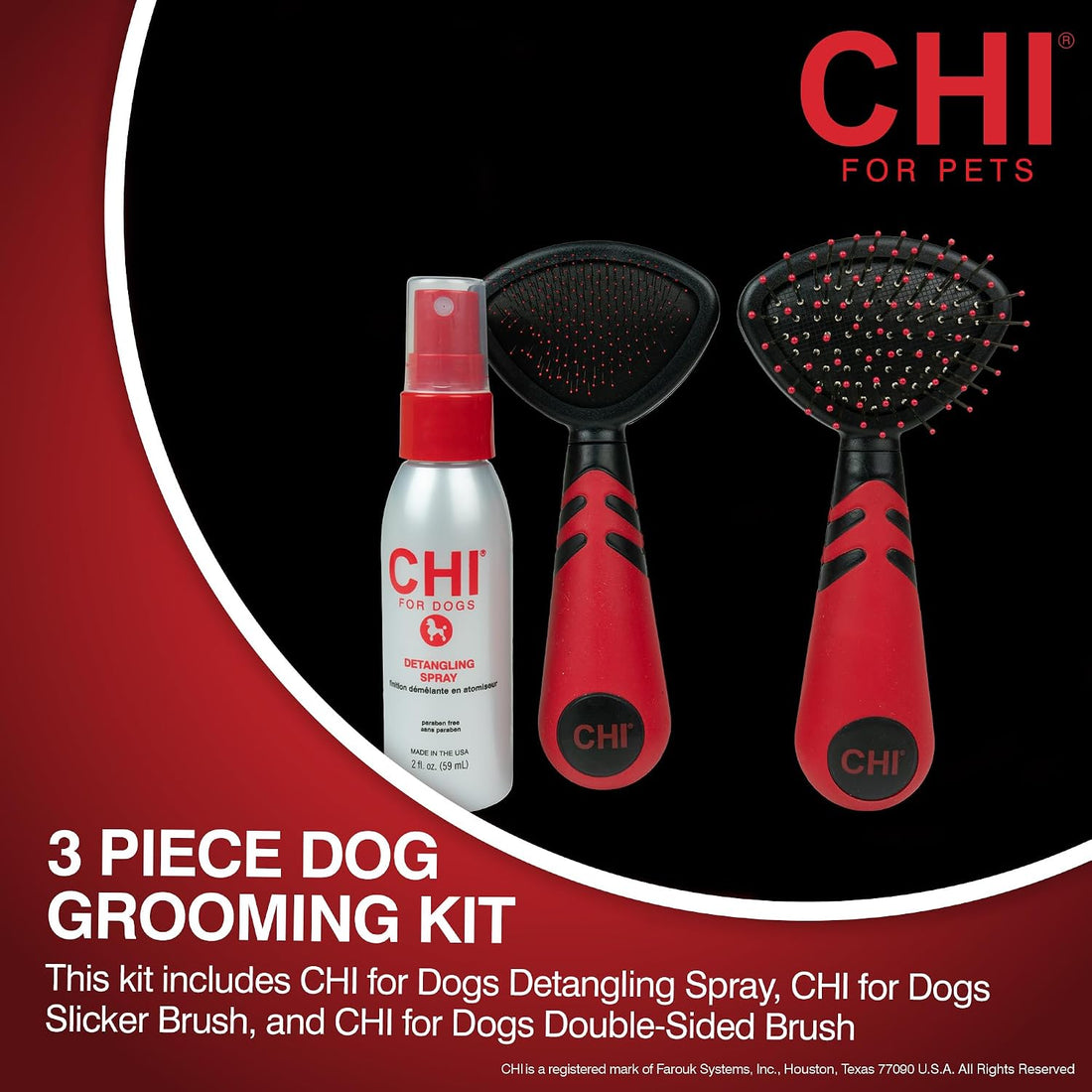 CHI for Dogs Small Breed Detangling Kit, 3-Piece Set