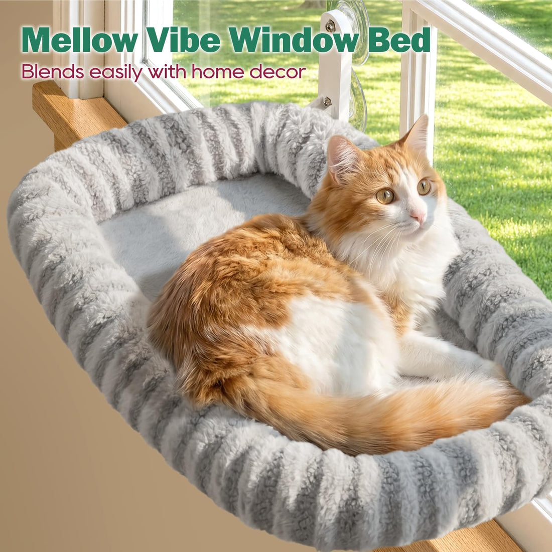 Zakkart Mellow Foldable Cat Window Perch, Upgraded Suction Cups
