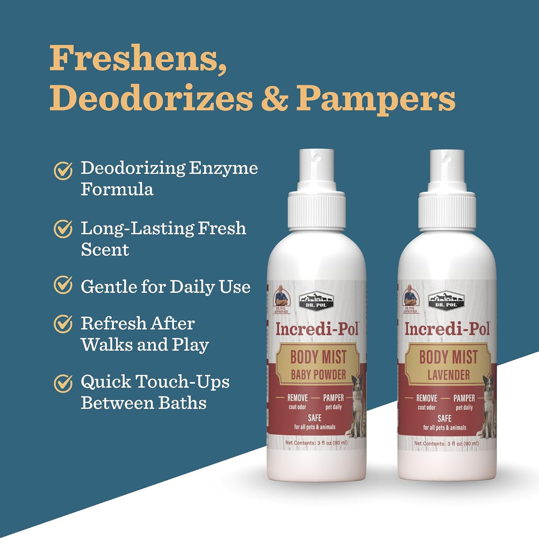 Dr. Pol Pet Deodorizer Body Mist, Odor Eliminator for Dogs & Cats, 3oz