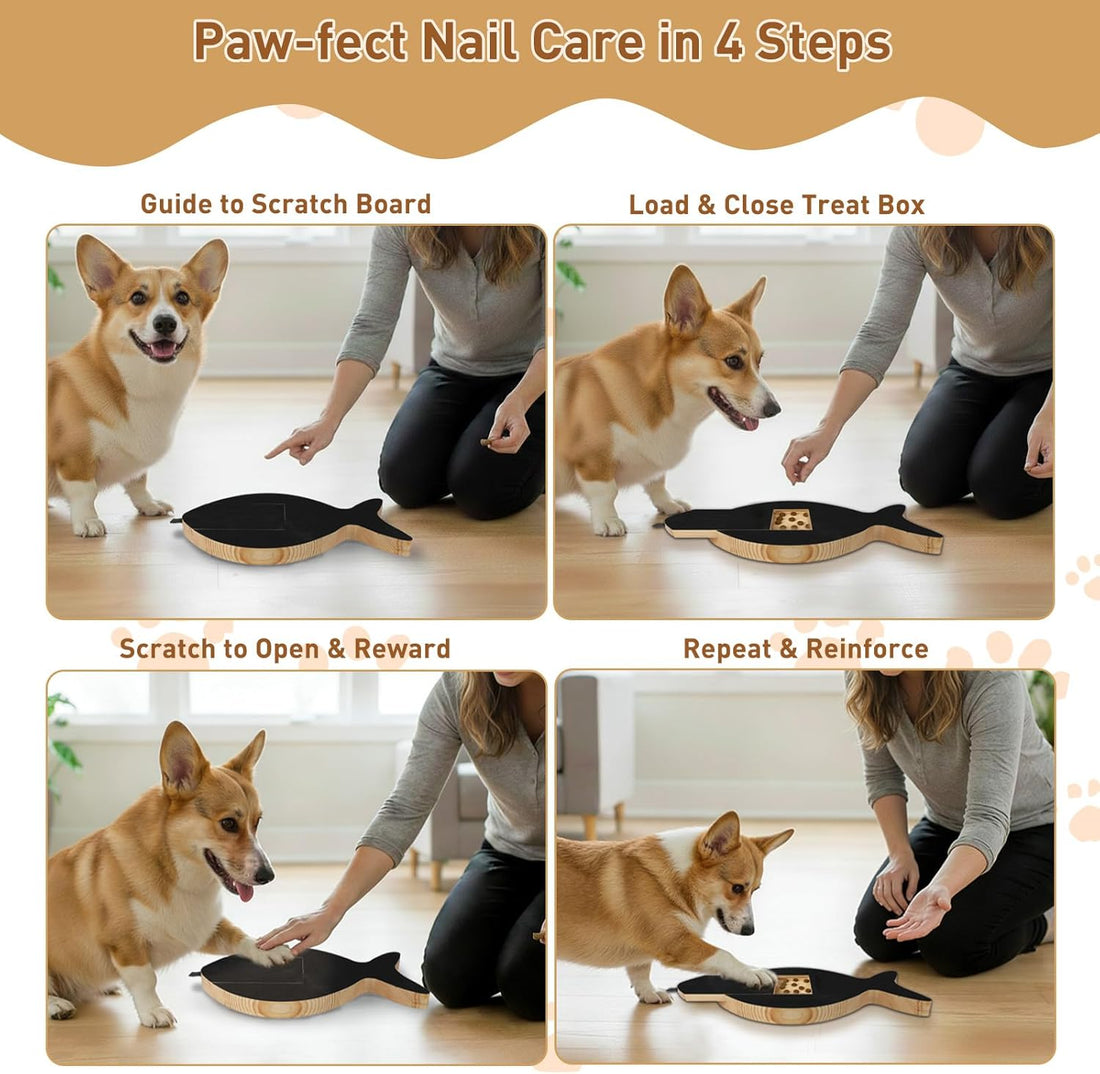 Vivifying Dog Nail Scratch Board with Treat Drawer for Front Paw Nails
