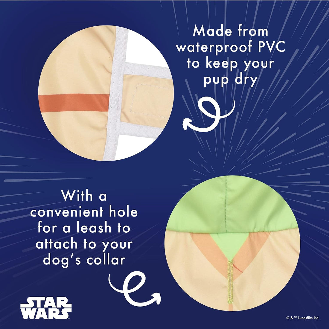Star Wars for Pets Yoda Dog Raincoat, Medium