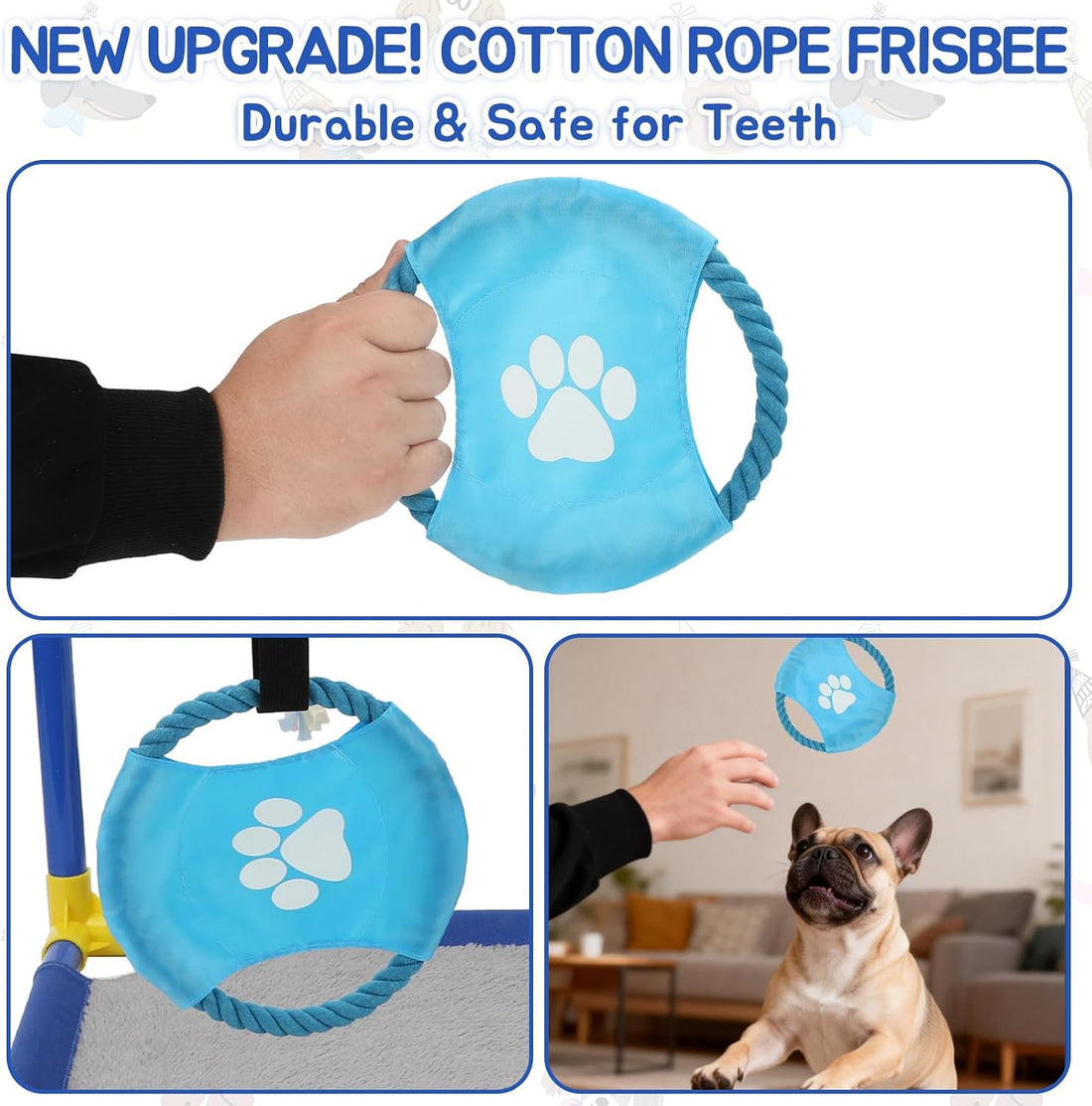 Dog Activity Stand with 8 Hanging Toys & Reversible Mat