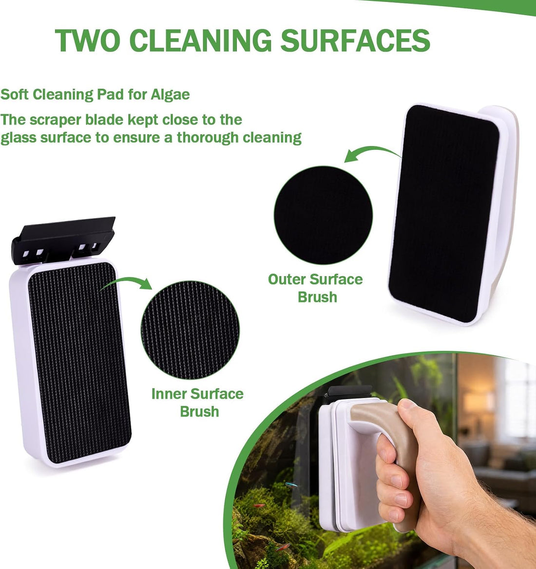 Magnetic Fish Tank Cleaner, Algae Aquarium Glass Cleaning Tool