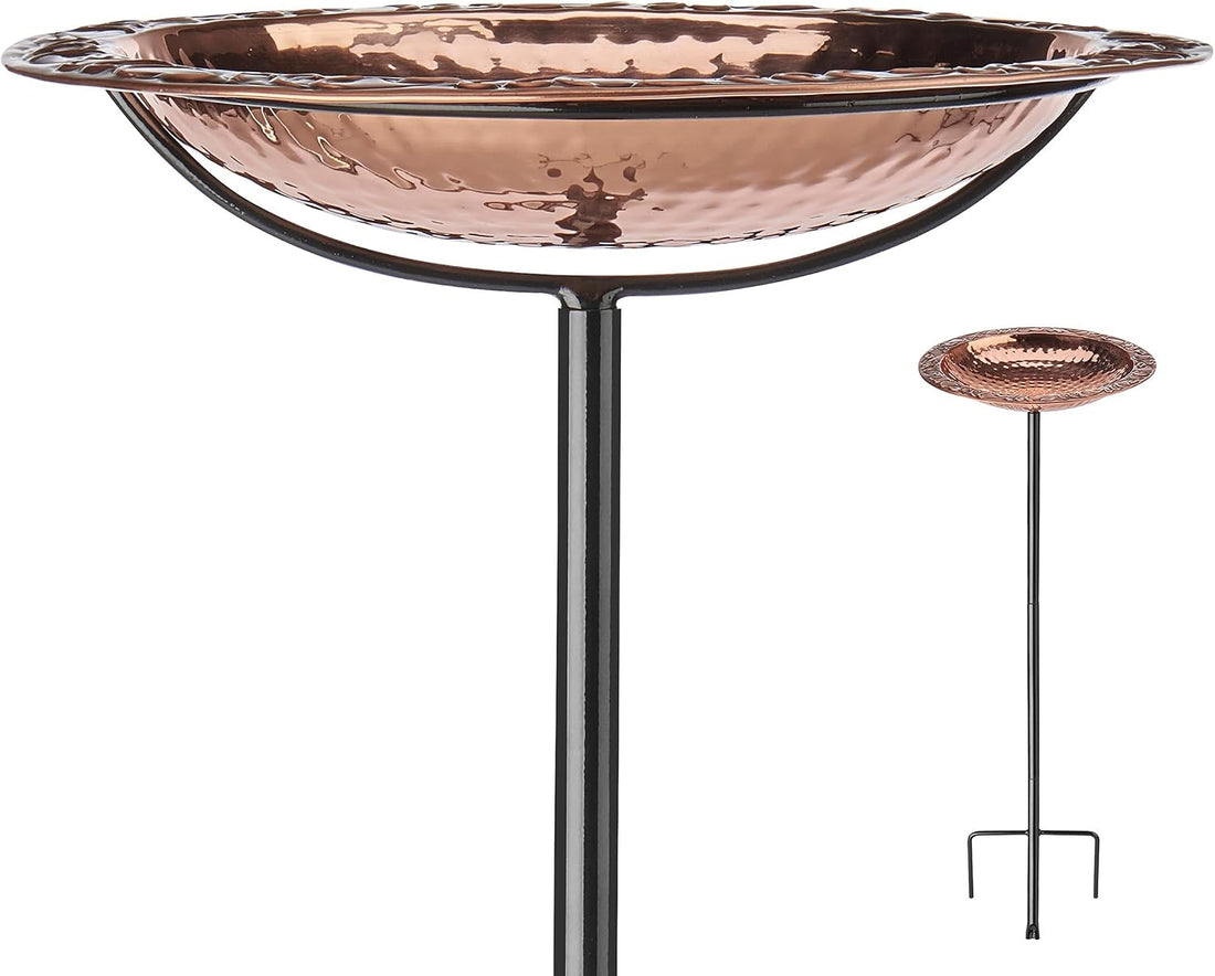 Good Directions Dimpled Copper Bird Bath on Garden Pole 13"