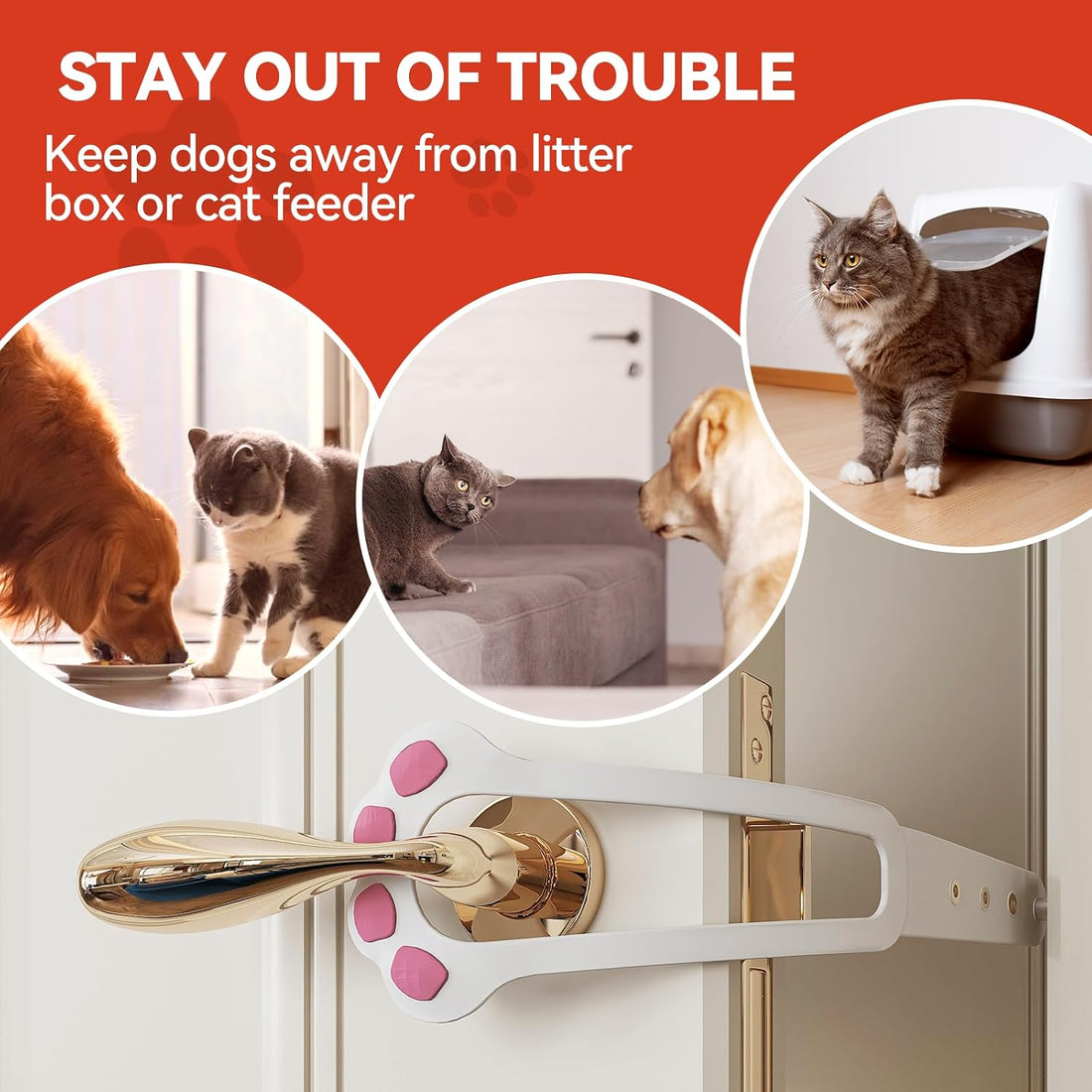 TGIOW Cat Door Latch, 2 Pcs Cat Door Stopper Pet Door Latch to Keep