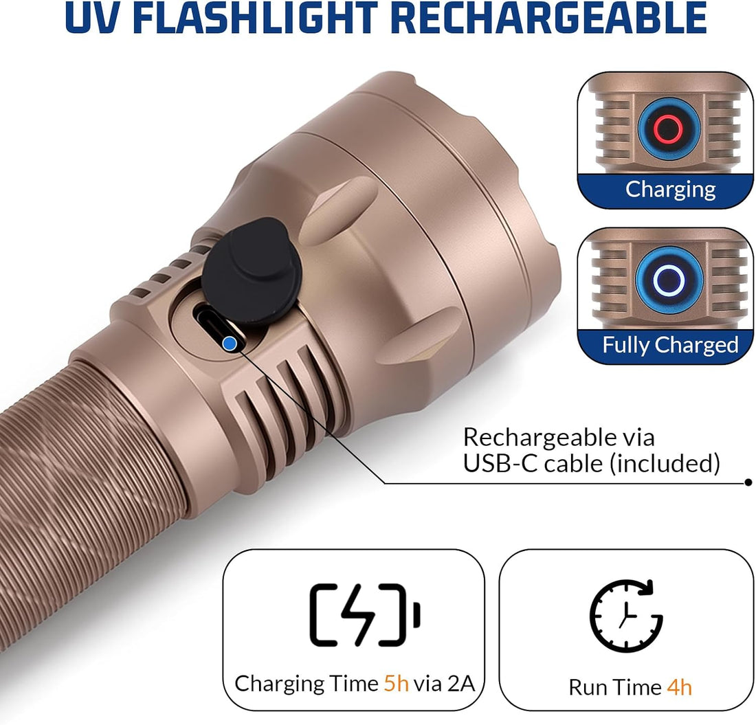 LUMENSHOOTER S3U Rechargeable UV Flashlight Blacklight