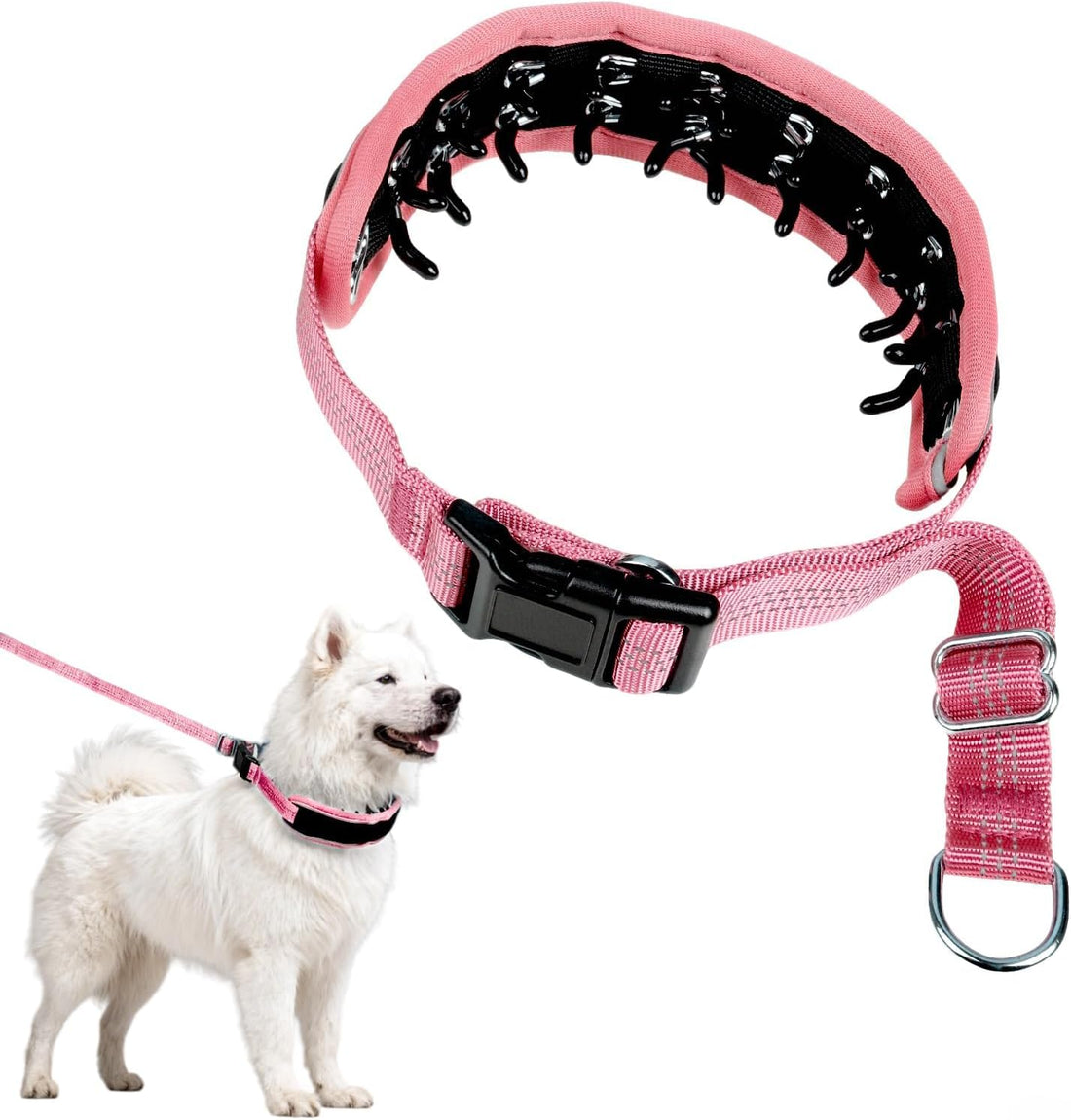 Lightweight Prong Collar for Dogs, Reflective No Pull Dog Collar