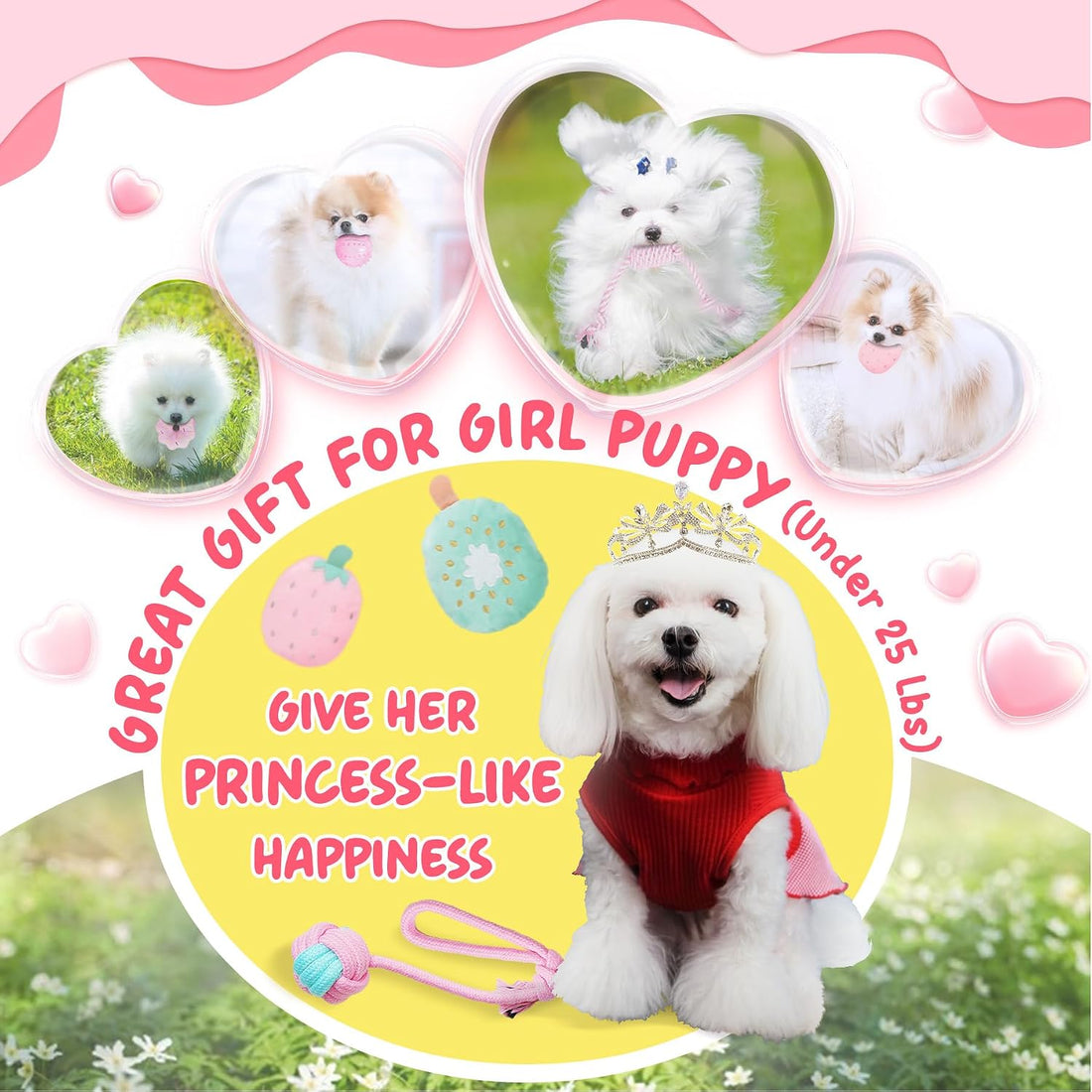 XIUGOAL Pink Puppy Toys for Boredom